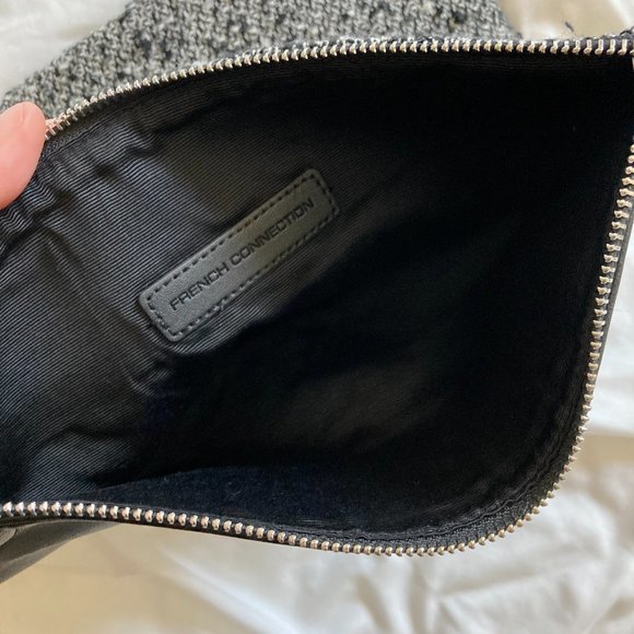 NWOT FAUX LEATHER AND WOOL KNIT CLUTCH / FOLDING CLUTCH - Picture 4 of 5